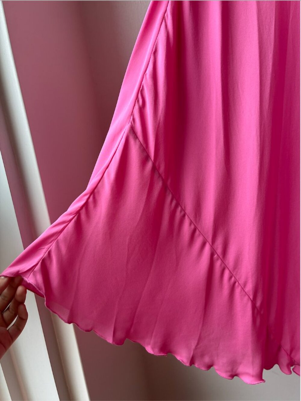Betsey Johnson Ultra Vintage Silk Pink Slip Midi Dress - Size S - Picture 9 of 12
